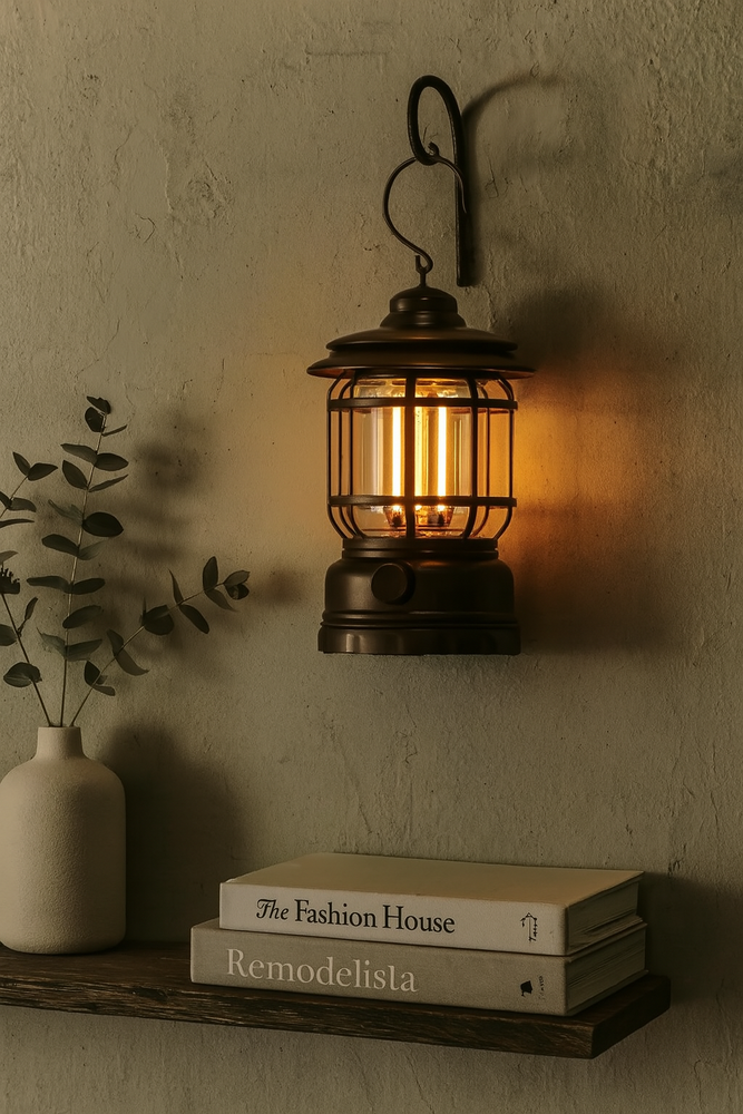 LOFTSOUL™ Vintage Wandleuchte – Wandlampe im Industrial Design aus Holz & Metall (E27, mit Leuchtmittel)