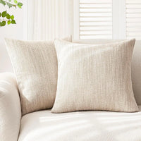 LOFTWEAVE Chenille-Kissenbezug in Ivory, 45 × 45 cm