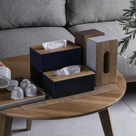 IRONFORM™ Taschentuchbox – Holz mit Bambusdeckel