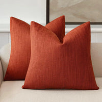 LOFTWEAVE Chenille-Kissenbezug in Rostorange, 45 × 45 cm