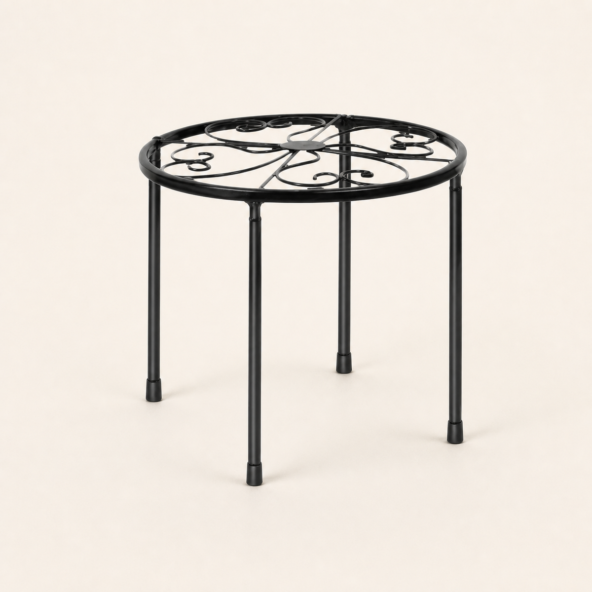 IRONFORM runder Pflanzenständer aus schwarzem Metall, 29 × 22 cm