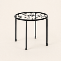 IRONFORM runder Pflanzenständer aus schwarzem Metall, 29 × 22 cm